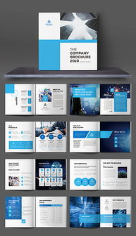 藍色數據分析企業畫冊 工業互聯網數據服務的視覺傳達